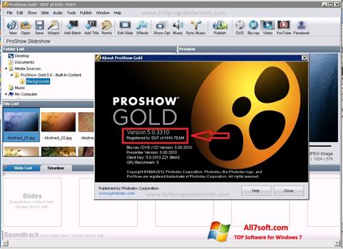 Screenshot ProShow Gold per Windows 7
