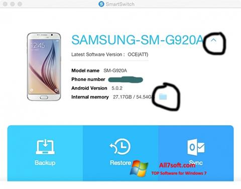 Screenshot Samsung Smart Switch per Windows 7