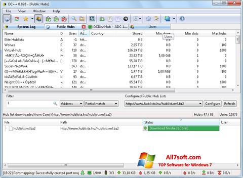 Screenshot DC++ per Windows 7
