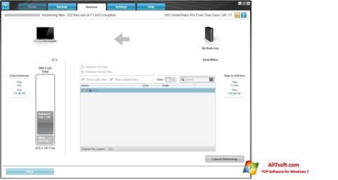 Screenshot WD SmartWare per Windows 7