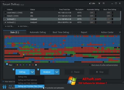 Screenshot Smart Defrag per Windows 7