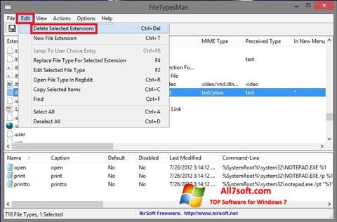 Screenshot Unassociate File Types per Windows 7