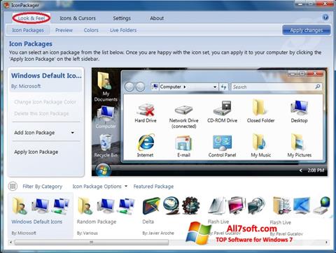 Screenshot IconPackager per Windows 7
