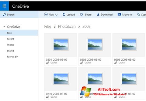 Screenshot OneDrive per Windows 7