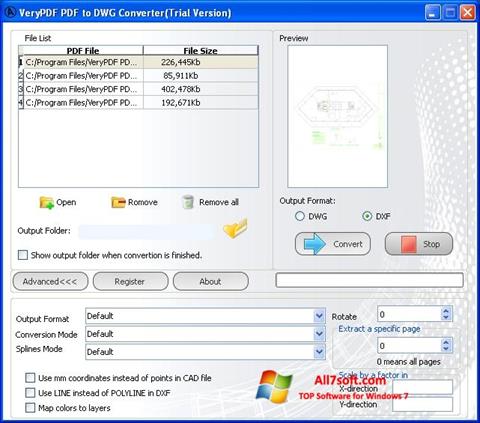Screenshot PDF to DWG Converter per Windows 7