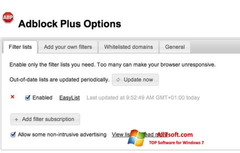 Screenshot Adblock Plus per Windows 7