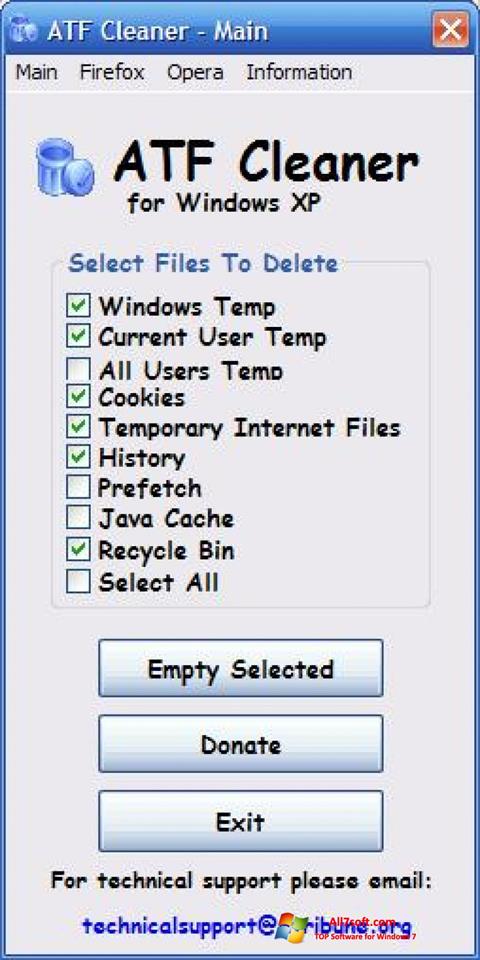 Screenshot ATF Cleaner per Windows 7