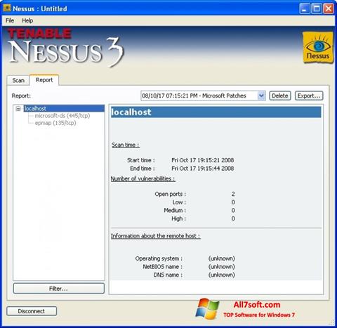 Screenshot Nessus per Windows 7