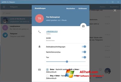 Screenshot Telegram per Windows 7
