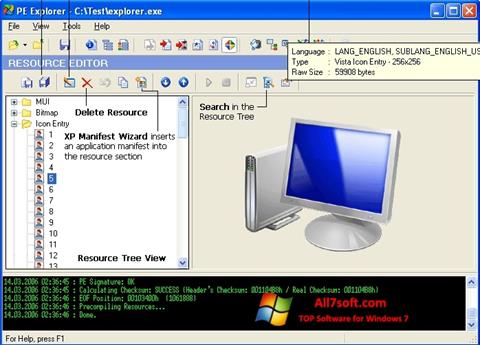 Screenshot PE Explorer per Windows 7