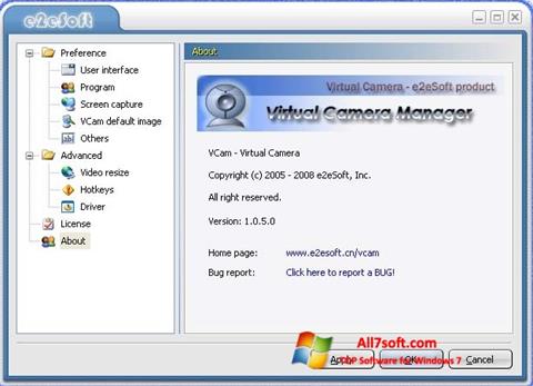Screenshot VCam per Windows 7