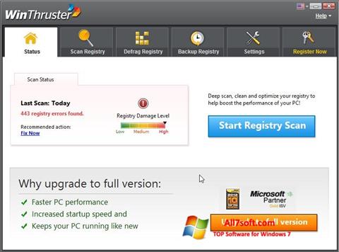 Screenshot WinThruster per Windows 7