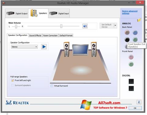 Screenshot Realtek HD Audio per Windows 7