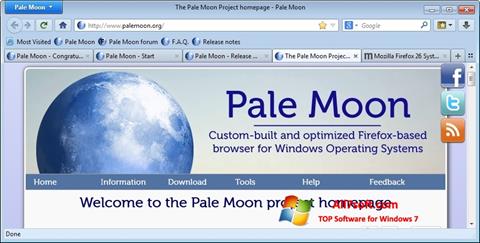 Screenshot Pale Moon per Windows 7