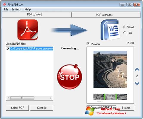 Screenshot First PDF per Windows 7