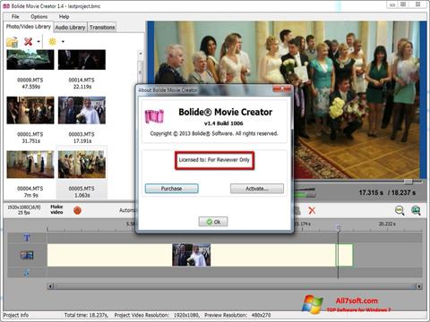 Screenshot Bolide Movie Creator per Windows 7