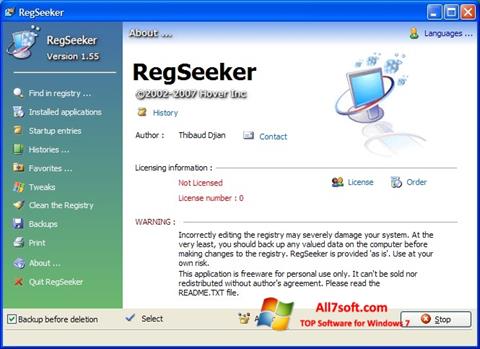Screenshot RegSeeker per Windows 7