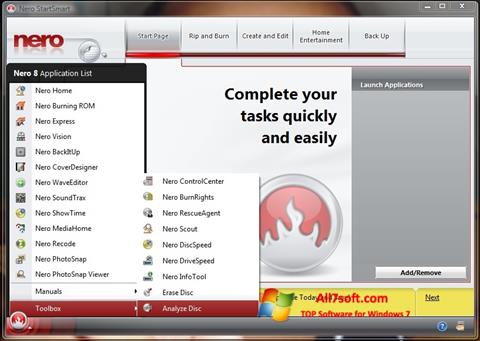 Screenshot Nero StartSmart per Windows 7