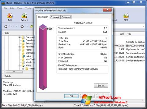 Screenshot HaoZip per Windows 7