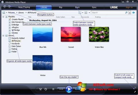 Screenshot Media Player per Windows 7