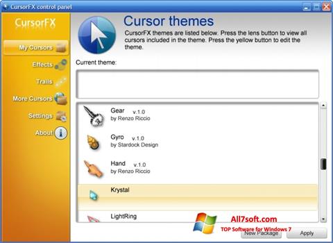 Screenshot CursorFX per Windows 7