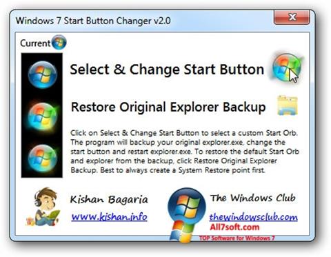 Screenshot Windows 7 Start Button Changer per Windows 7