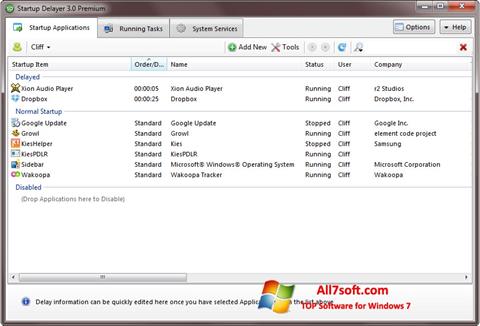 Screenshot Startup Delayer per Windows 7