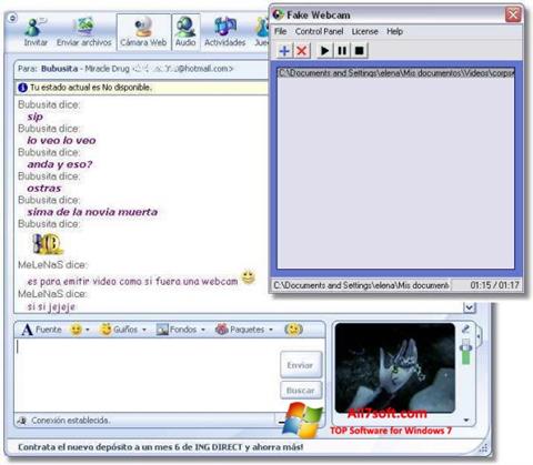 Screenshot Fake Webcam per Windows 7
