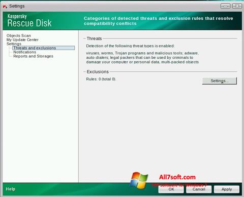 Screenshot Kaspersky Rescue Disk per Windows 7