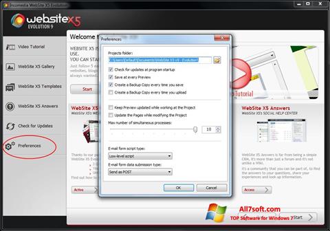 Screenshot WebSite X5 per Windows 7