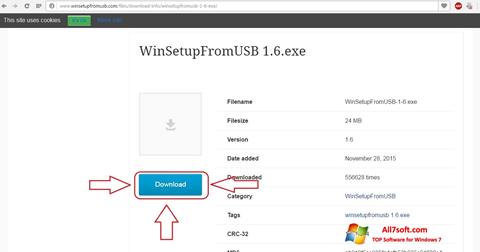 Screenshot WinSetupFromUSB per Windows 7