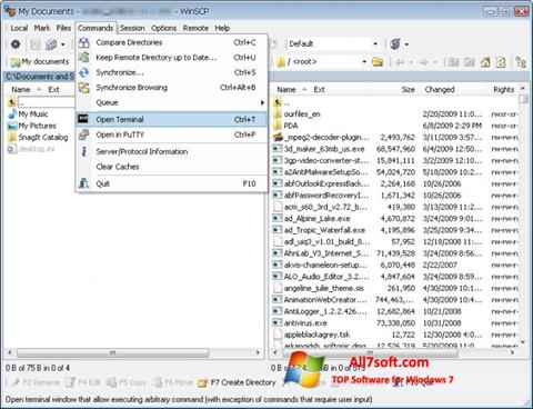 Screenshot WinSCP per Windows 7
