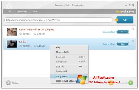 Screenshot Freemake Video Downloader per Windows 7